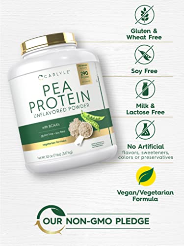 Carlyle Pea Protein Powder with BCAA'S 7lb | Unflavored | 29G Protein | Non-GMO, Gluten CarlyleUS supplements