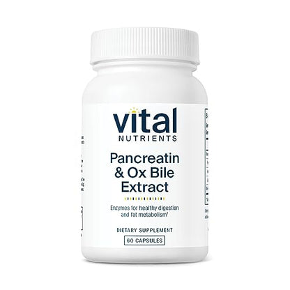Vital Nutrients Pancreatin and Ox Bile Extract | Natural Digestive Enzyme Vital NutrientsUS supplements