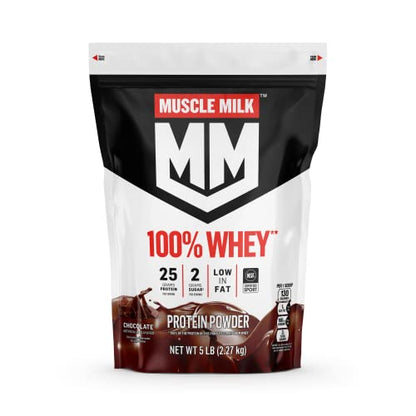 Muscle Milk 100% Whey Protein Powder, Chocolate, 5 Pound, 66 Servings, 25g Protein Muscle MilkUS supplements