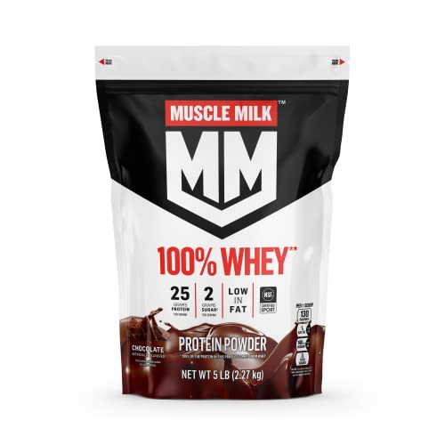 Muscle Milk 100% Whey Protein Powder, Chocolate, 5 Pound, 66 Servings, 25g Protein Muscle MilkUS supplements