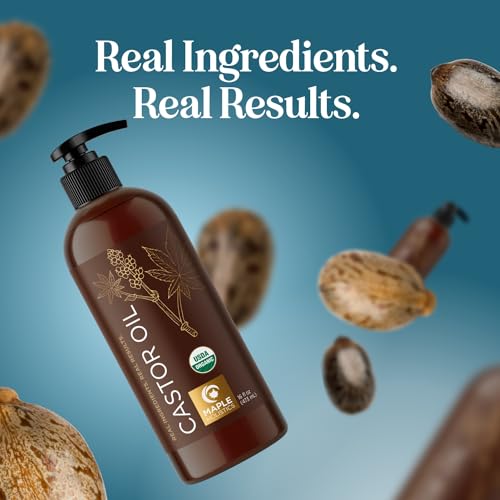 Hexane Free Organic Castor Oil - USDA Organic Castor Oil for Body Detox Hair Growth & Skin Care Maple HolisticsAu supplements