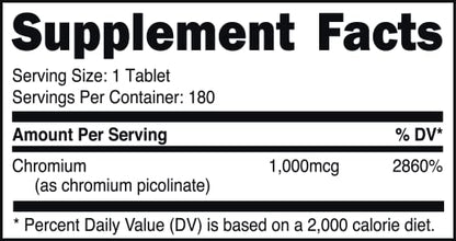 Bucked Up Chromium Picolinate 1000mcg Per Serving, Bucked Up Essentials (180 Servings Bucked UpUS supplements