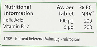 Vitabiotics Ultra Folic Acid Tablets 400 mcg Vitamin B9 with Vitamin B12-60 Tablets Vitabiotics UltraUS supplements