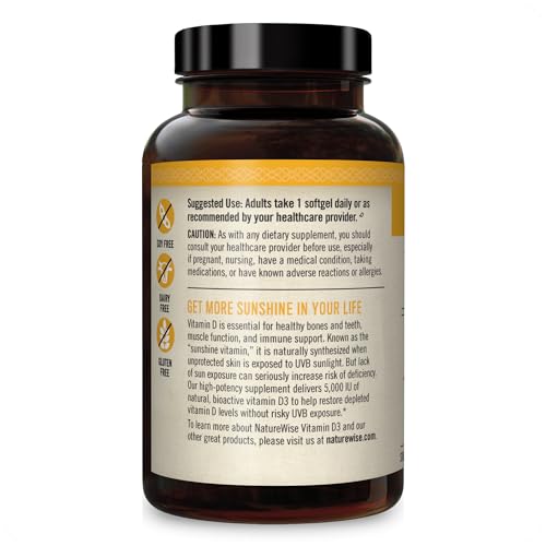 NatureWise Vitamin D3 5000iu (125 mcg) Healthy Muscle Function, and Immune Support NatureWiseUS supplements