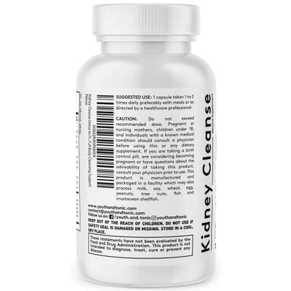 Youth & Tonic Kidney Cleanse Detox for Residual Metabolic Waste & Excess Body Water for Urinary Tract Youth & TonicUS supplements