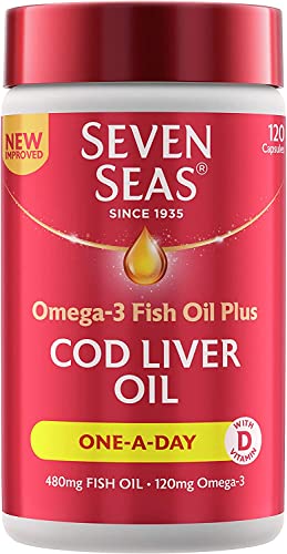 Seven Seas Cod Liver Oil Tablets With Omega-3, Fish Oil, One A Day, 4 Months Supply Seven SeasUS supplements
