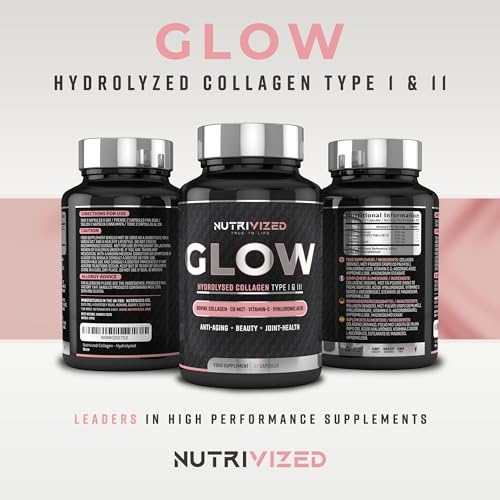Nutrivized Glow Hydrolysed Type 1&3 Collagen with Premium Pure C8 MCT Oil - Vitamin C & Hyaluronic Acid NutrivizedUS supplements