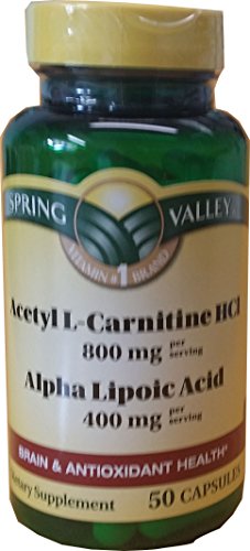 Spring Valley - Acetyl L-Carnitine 800mg Plus Alpha Lipoic Acid 400mg, 50 Capsules Heath SecretUS supplements