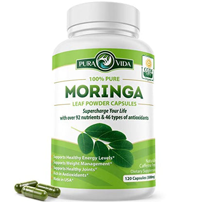 PURA VIDA Moringa Capsules Single Origin Moringa Powder Organic. Moringa Leaf PURA VIDA MORINGAUS supplements
