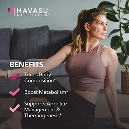HAVASU NUTRITION Night Time Fat Burner Weight Loss Pills for Women | Appetite Suppressant for Weight Loss (+ Vitamin D, 60 Count) HAVASU NUTRITIONUS supplements