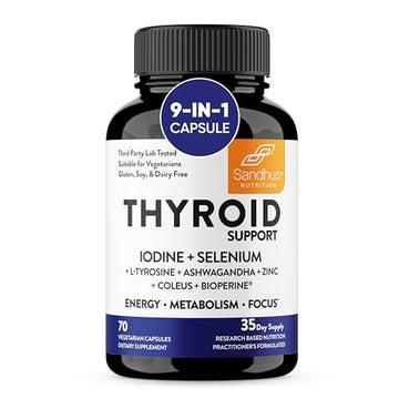 Sandhu's Thyroid Support Complex with Iodine Supplement|60 Capsules, 30 Days Supply Sandhu'sAu supplements