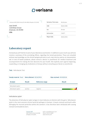 Candida & Helicobacter Test – Lab Testing Kit for Diagnosing Candida and H Pylori in Your Gut – Home Stool Test VerisanaAu supplements