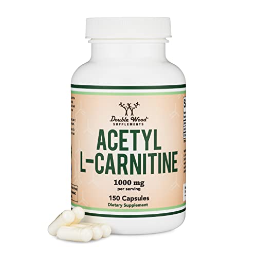 Acetyl L-Carnitine 1,000mg Per Serving, 150 Capsules (ALCAR for Brain Function Support Double Wood SupplementsUS supplements