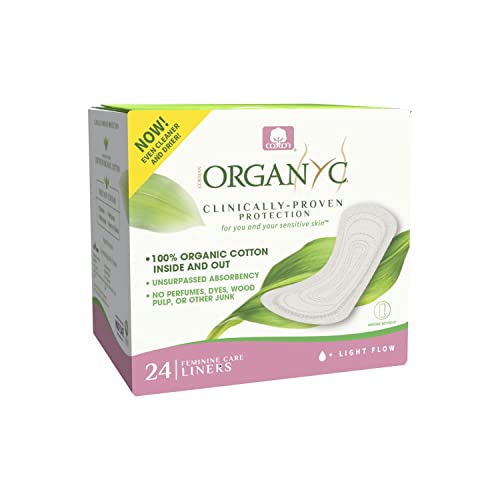 Organyc 100% Certified Organic Cotton Folded Panty Liner, Ultra Thin, Light Flow, 24 Count OrganycAu supplements