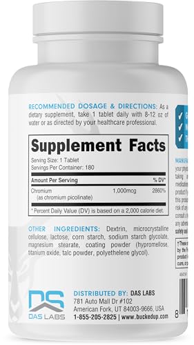 Bucked Up Chromium Picolinate 1000mcg Per Serving, Bucked Up Essentials (180 Servings Bucked UpAu supplements