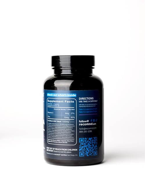 recomnd Nutrition - Man+ Formula, Energy Support, Muscle Support, and Prostate Health Supplements for Men with Vitamin E, Saw Palmetto, Red Korean Ginseng, and More, 120 Capsules recomndAu supplements