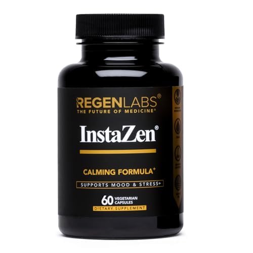InstaZen Natural Stress Relief Supplement Mood Support | Doctor Formulated Herbal Calm Formula with DHHB, Safranal Extract, L-Theanine, Lemon Balm | Stress Support - 60 Capsules Regen Labs Regen LabsAu supplements