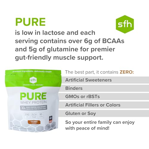 SFH Pure Whey Protein Powder Best Tasting 100% Grass Fed Whey | All Natural SFHUS supplements