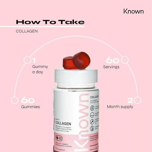 Marine Collagen Gummies by Known Nutrition with Vitamin C | 60 One-a-Day 500mg Hydrolysed Marine Collagen Gummies KnownAu supplements