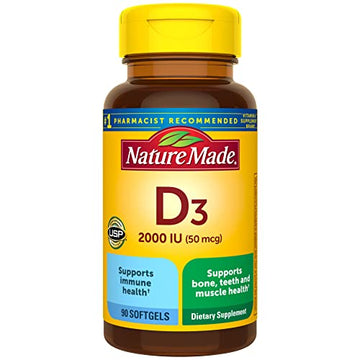 Nature Made Vitamin D3 2000 IU (50 mcg), Dietary Supplement for Bone, Teeth, Muscle Nature MadeAu supplements