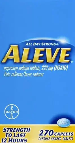 Aleve Caplets, Naproxen Sodium 220 mg (NSAID), Pain Reliever/Fever Reducer, #1 Orthopedic Surgeon Recommended, 270 Count AleveAu supplements