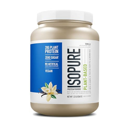Isopure Vanilla Vegan Protein Powder, with Monk Fruit Sweetener & Amino Acids, Post Work IsopureUS supplements