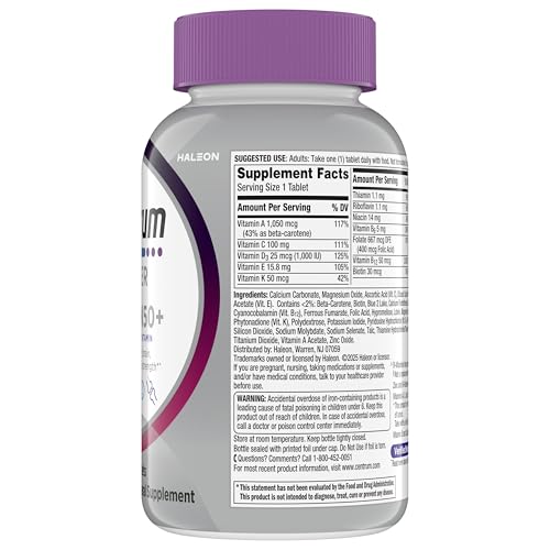Centrum Silver Women's Multivitamin for Women 50 Plus, Multivitamin/Multimineral Supplement with Vitamin D3, B Vitamins, Non-GMO Ingredients CentrumUS supplements