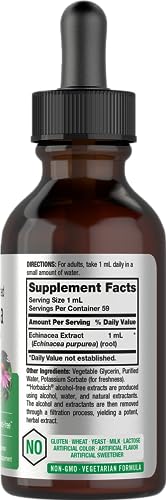 Echinacea Drops Liquid Extract | 2 fl oz | Super Concentrated Tincture | Alcohol Free HorbäachAu supplements