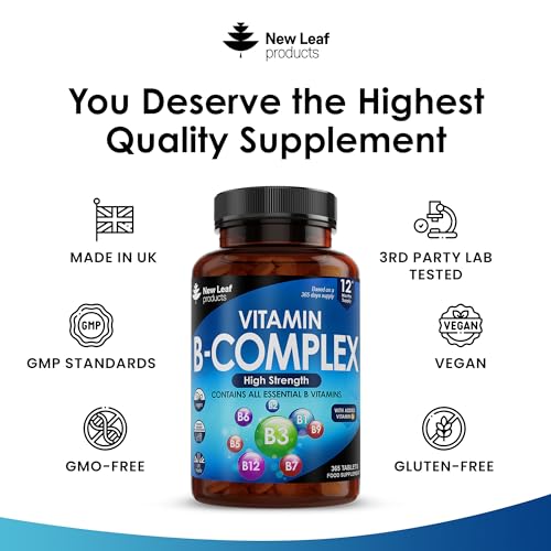 Vitamin B Complex - 365 Small Tablets (One Year Supply) High Strength All 8 B Vitamins NEW LEAF PRODUCTSUS supplements