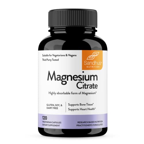 Sandhu's Magnesium Citrate Highly Absorbable Gluten, Soy Diary Free No Fillers Sandhu'sAu supplements