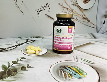 Marine Collagen Complex – 120 Hydrolyzed Fish Collagen Capsules – Enriched with Vitamin C Royal Oak HealthUS supplements