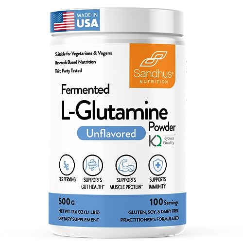 Sandhu's L-Glutamine - 100 Servings -Made in USA -500 Gram- Non-GMO- Amino Sandhu'sUS supplements