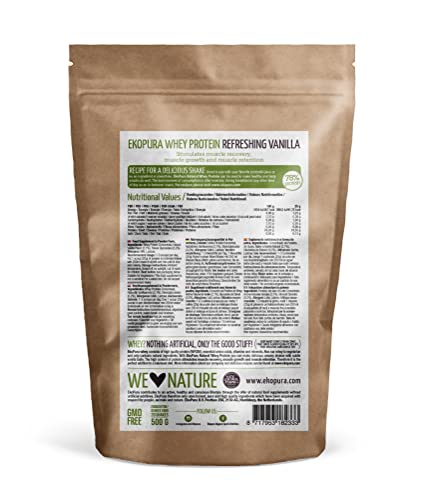 Ekopura Natural Whey Protein - Vanilla - 500g | 78% Protein | 100% Natural Grass Fed Whey EkopuraAu supplements