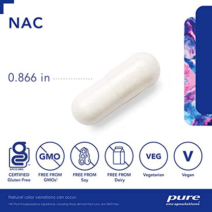 Pure Encapsulations NAC 600 mg - NAC Supplement for Lung Health & Immune Support Pure EncapsulationsUS supplements