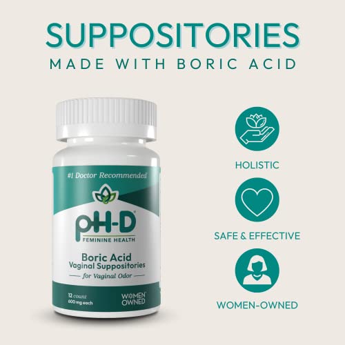 pH-D Feminine Health - Boric Acid Starter Bundle - pH-D Boric Acid Vaginal Suppositories 12 Count pH-D Feminine Health SupportAu supplements