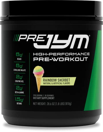 JYM Supplement Science Pre Jym Rainbow Sherbet, 30 Servings, Rainbow Sherbet JYM Supplement ScienceAu supplements
