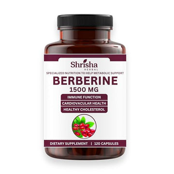 SHRISHA HERBAL Indian Berberine 1500mg - Berberine HCl 500mg Per Capsule - Support SHRISHA HERBALUS supplements