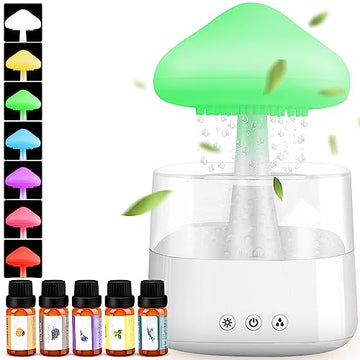 Mushroom Humidifier with Essential Oils, Night Light with 7 Changing Colors, Desk Cloud Lights MriykioAu supplements