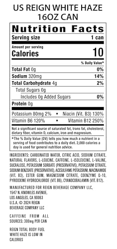 Reign Total Body Fuel, White Haze, Fitness & Performance Drink, 16 Fl Oz REIGNAu supplements