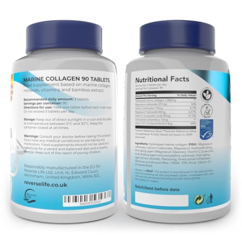 Reverse Life Powerful Marine Collagen Tablets 1800mg with Vitamin C & Vitamin D3 + Magnesium Reverse LifeAu supplements