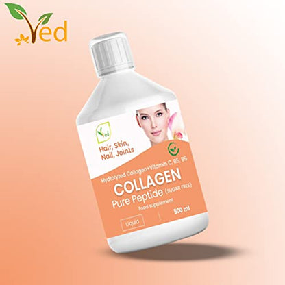 Liquid Collagen Peptides Supplement, Faster Absorption Dietary Hydrolyzed Drink VedUS supplements