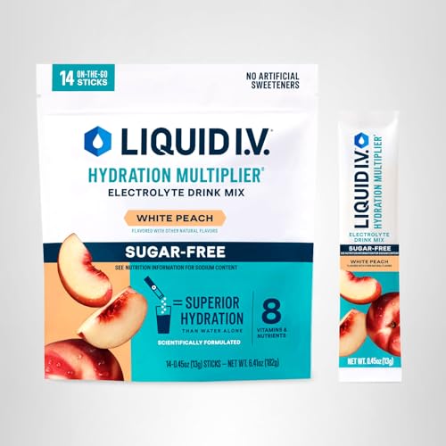 Liquid I.V.® Hydration Multiplier Sugar-Free - White Peach | Electrolyte Powder Drink Mix | 1 Pack (14 Servings) Liquid I.V.US supplements