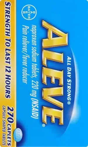 Aleve Caplets, Naproxen Sodium 220 mg (NSAID), Pain Reliever/Fever Reducer, #1 Orthopedic Surgeon Recommended, 270 Count AleveAu supplements