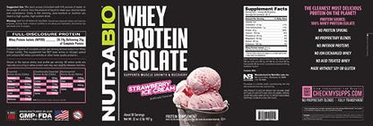 NutraBio Whey Protein Isolate Supplement – 25g of Protein Per Scoop with Complete NutraBioUS supplements