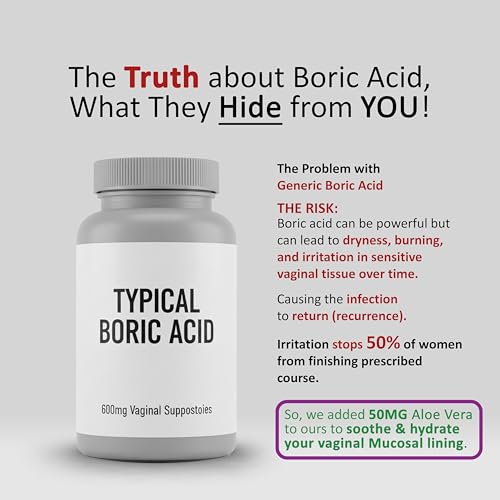 cosynee Boric Acid Capsules for Women with Aloe Vera – 60 Capsules, 650mg Each – Feminine Hygiene Support cosyneeUS supplements