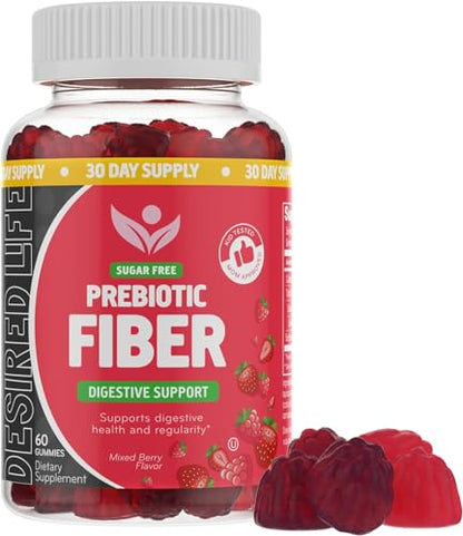 Desired Life Sugar Free Prebiotic Fiber Gummies for Adults and Kids Mixed Berry Flavor Desired LifeUS supplements