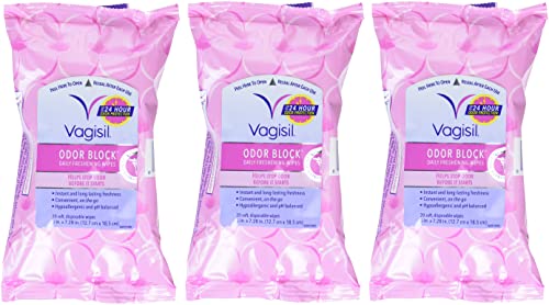 Vagisil Odor Block Daily Freshening Wipes for Feminine Hygiene in Resealable Pouch VagisilAu supplements