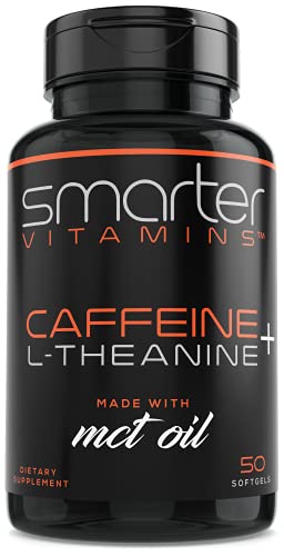 200mg Caffeine Pills - MCT Oil from 100% Coconuts + 100mg L-Theanine, Advanced Energy SmarterVitaminsUS supplements