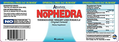 Absolute Nutrition Thermogenic Fat Burners, Nophedra Capsules, 80 Count Bottle Absolute NutritionUS supplements