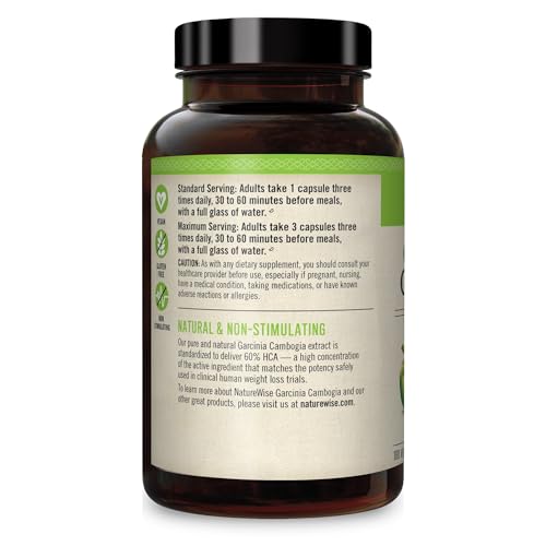 Naturewise Garcinia Cambogia with Pure Garcinia Cambogia Extract, 60% HCA Concentrati NatureWiseUS supplements